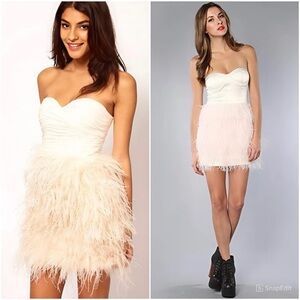 MAISON #60 Pink OSTRICH FEATHER Luxury Party Dress MEDIUM (runs small)